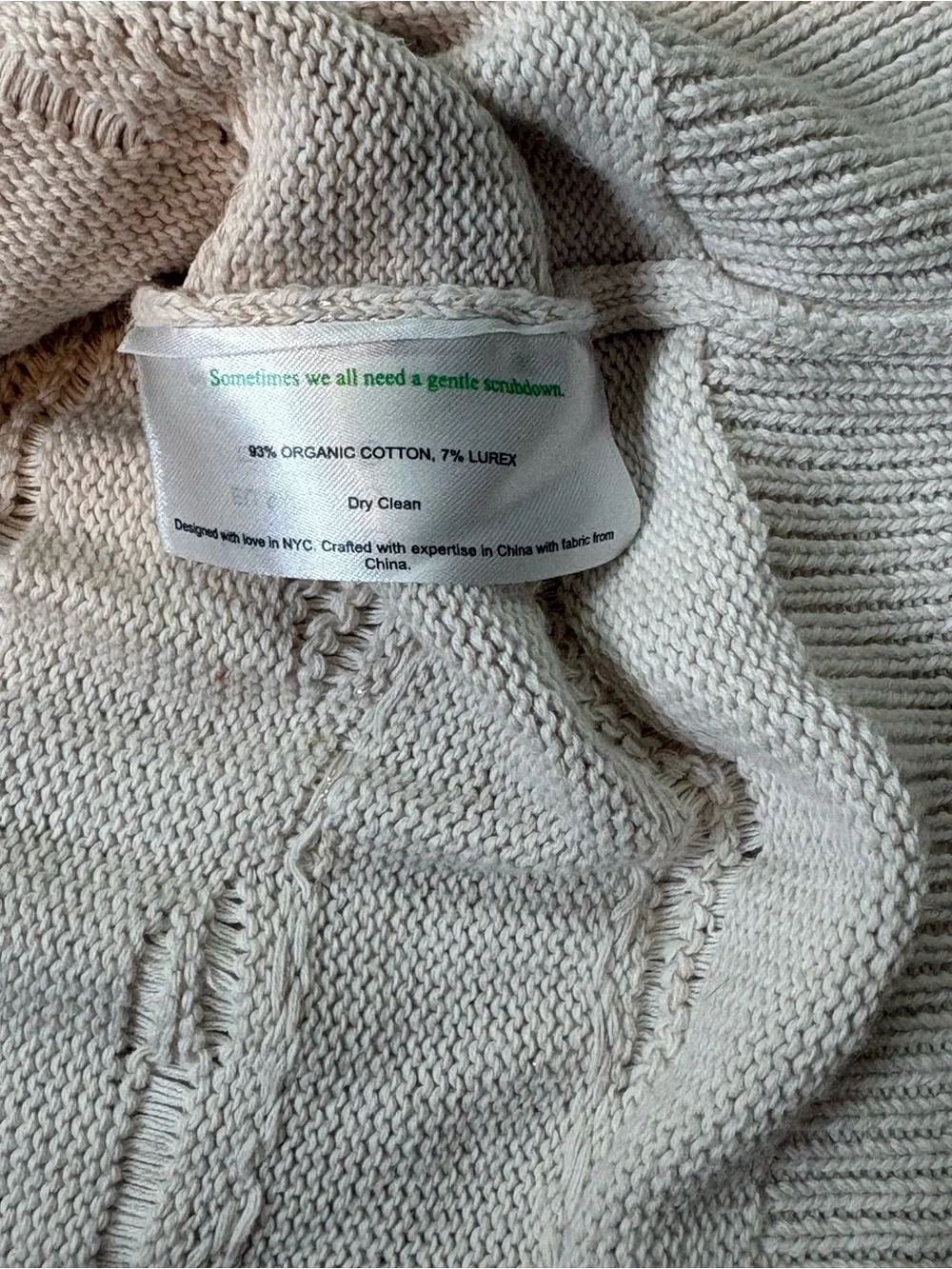 M.M.LaFleur The Cookie Cardigan Drift Knit Size M Moonbeam Organic Cotton